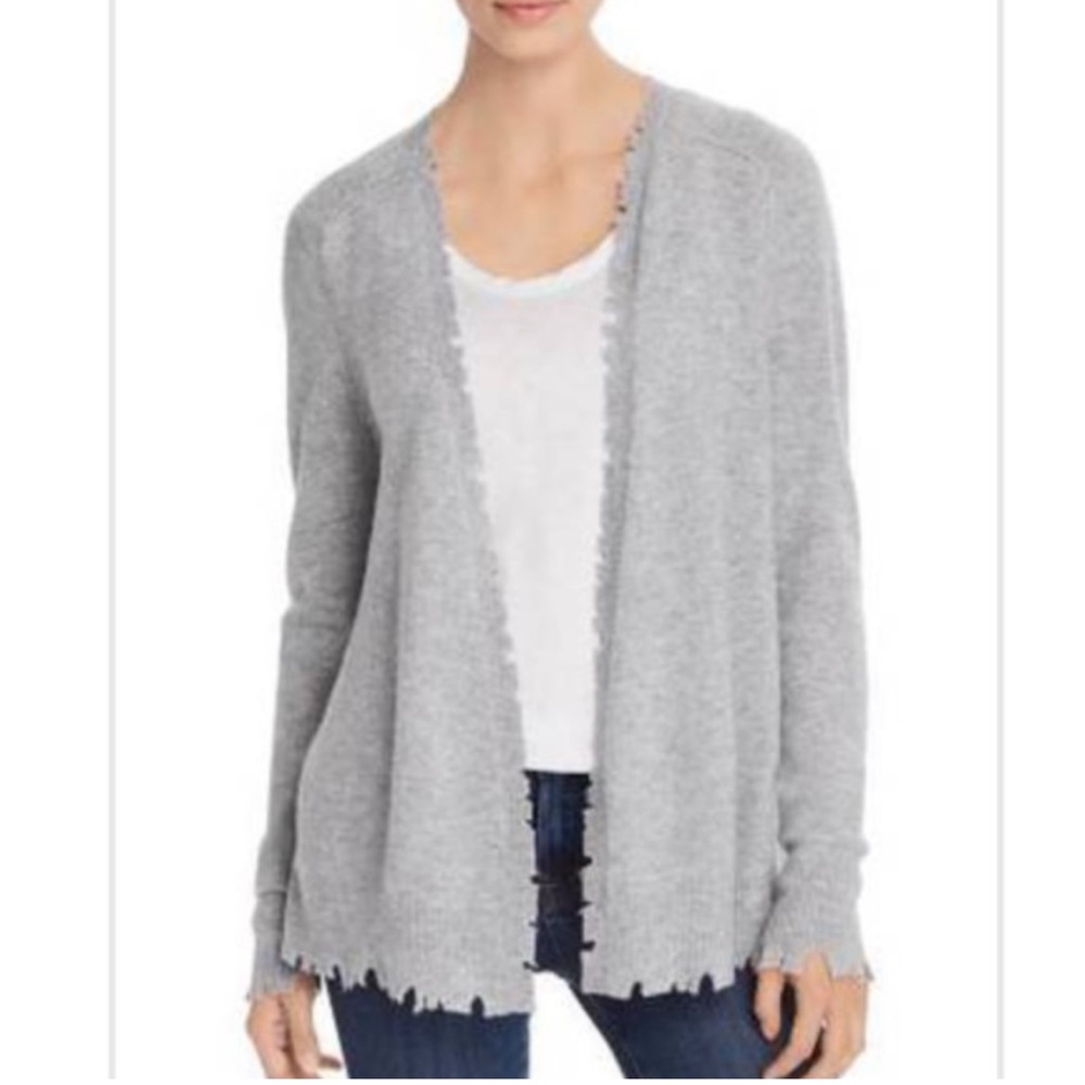 Aqua Cashmere Distressed Cashmere Cardigan
